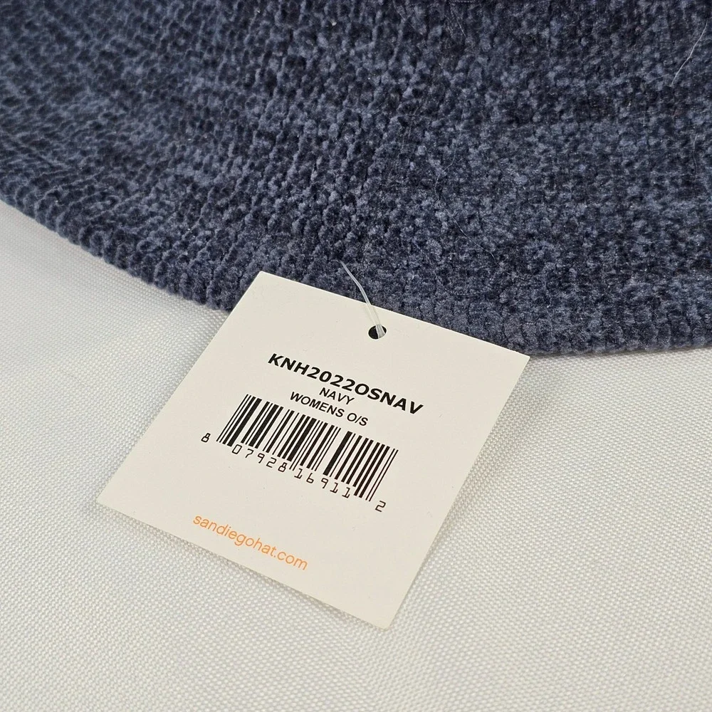 New Four Buttons by San Diego Hat Co Navy Womens Chenille Bucket Hat KNH2022OSNA